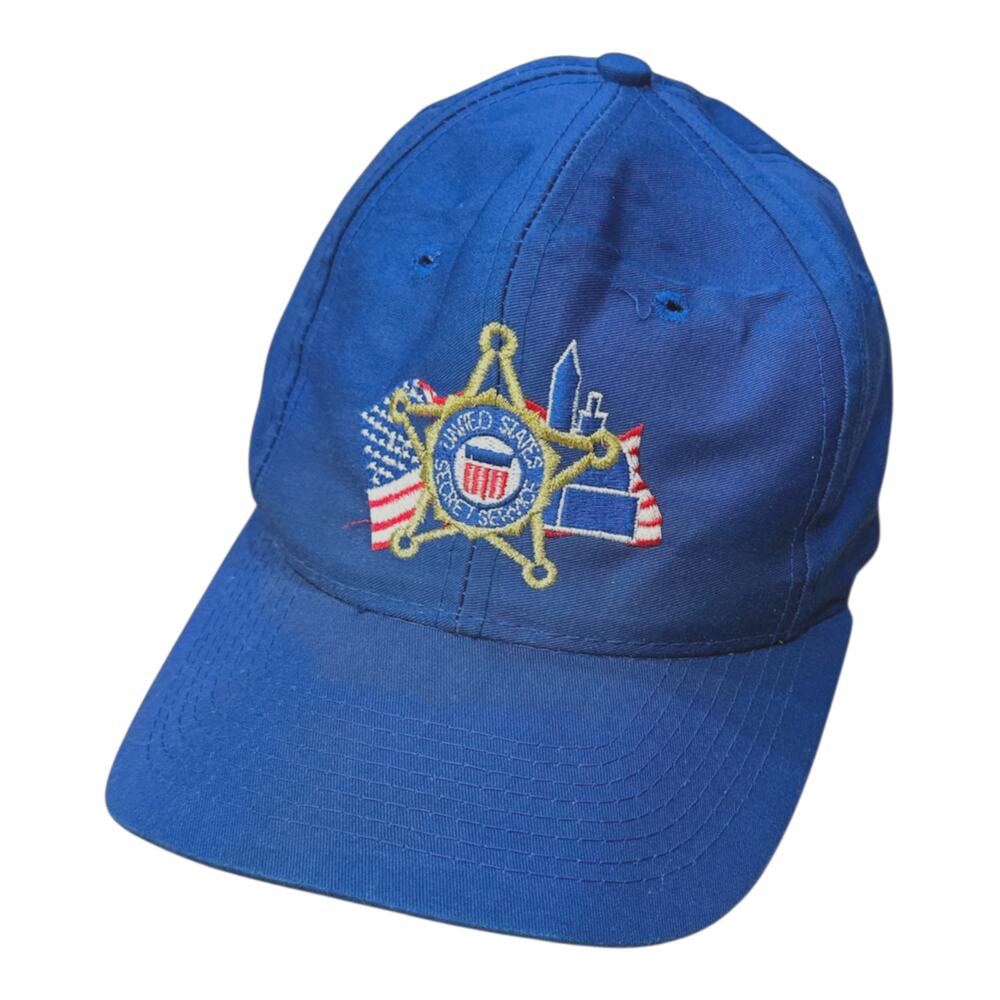 Vintage U.S. Secret Service Logo United States Snapback Hat Cap One Size Blue